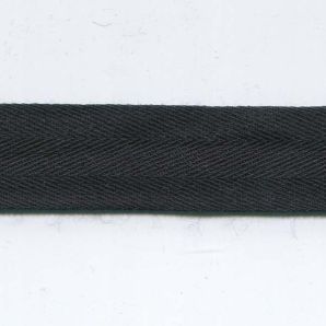 Köperband fein 20mm - Schwarz