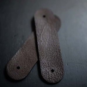 Pair of Leather Tabs - Brown