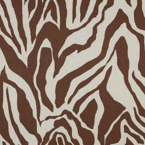 Leinen Viskose Animalprint - Cremeweiß/Braun