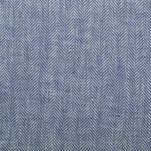 Fischgrät Leinen Baumwolle - Jeansblau