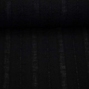 Lochstickerei Streifen - Schwarz