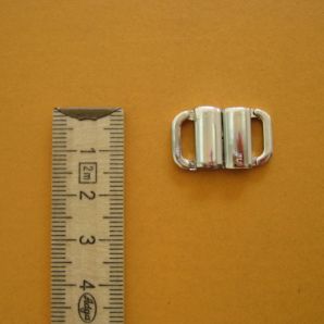 Metallverschluss 2-teilig 0,8cm - Silber glänzend