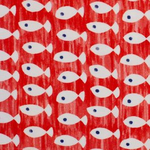 Jersey Fischschwarm - Rot/Cremeweiß