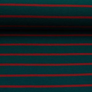 Jersey Nice Stripe - Petrol/Rot