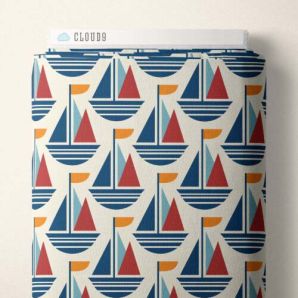 Reststück Bio Canvas Ocean Motion Boat by Cloud9 - Weiß