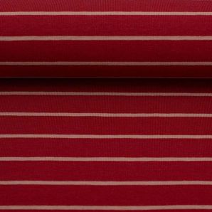 Jersey Orkney Stripe - Dunkelrot/Altrosa
