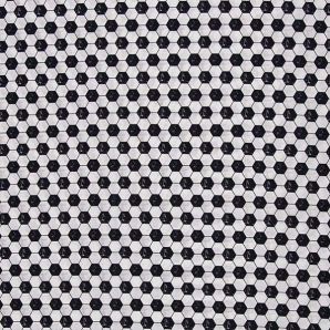 Popeline Fußball - weiß/schwarz