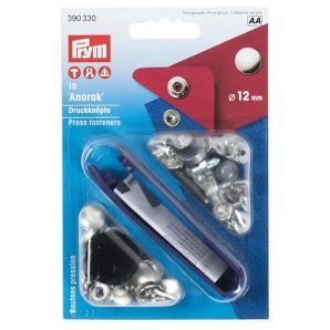 Druckknöpfe "Anorak" - Ø 12mm, silber