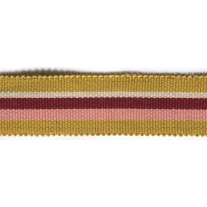 Ripsband 25mm gestreift - senf creme bordeaux rosa