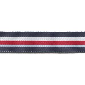 Ripsband 25mm gestreift - marine weiß rot hellblau
