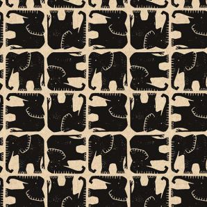 Rising Sun Jolly Elephant Canvas Leinen - Creme/Schwarz