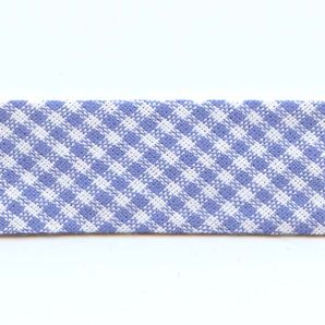 Schrägband 20mm Vichy klein - Hellblau