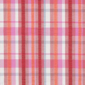 Seersucker Baumwoll Karo - Rosa/Weiß