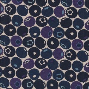 Under the Apple Tree Canvas Leinen Blueberries - Natural