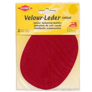 Flicken Velours Kunstleder - Rot