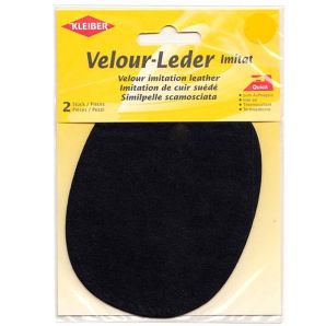 Flicken Velours Kunstleder - Schwarz