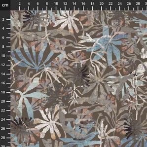 Viskose Jersey Meadow Leaves - Hellbraun