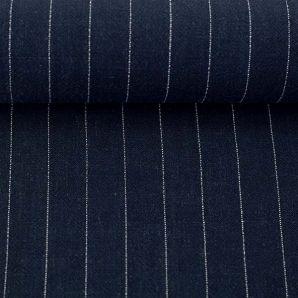 Viskose Leinen Nadelstreifen - Dunkelblau