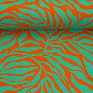 Viskose Medium Zebra Jungle by Bienvenido Colorido - Orange/Mint
