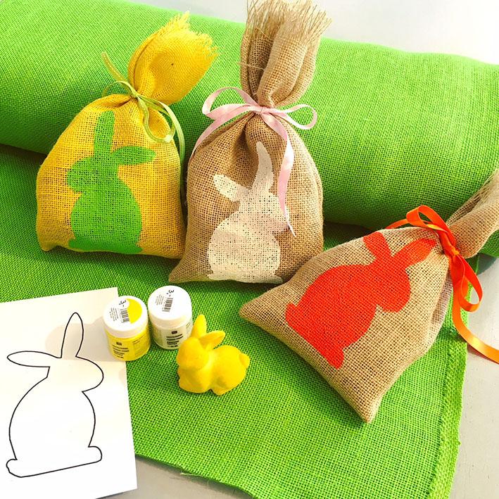 Jute Säckchen mit Hasi