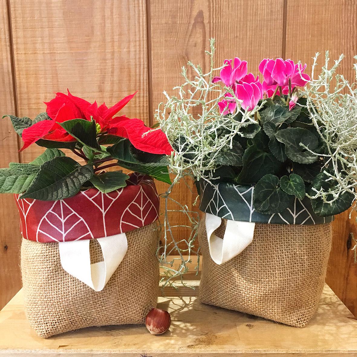 Winterlicher Übertopf oder Nikolaussäckchen